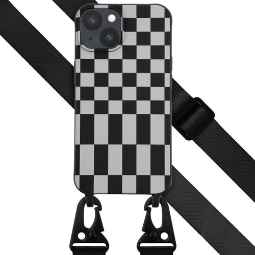 Selencia ¿Coque Design En Silicone Avec Cordon Amovible Iphone 14 Irregular Check Black