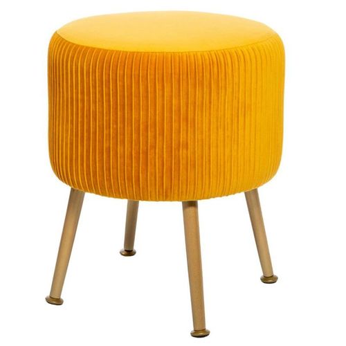 Tabouret Design En Velours "Solaro" 41cm Jaune