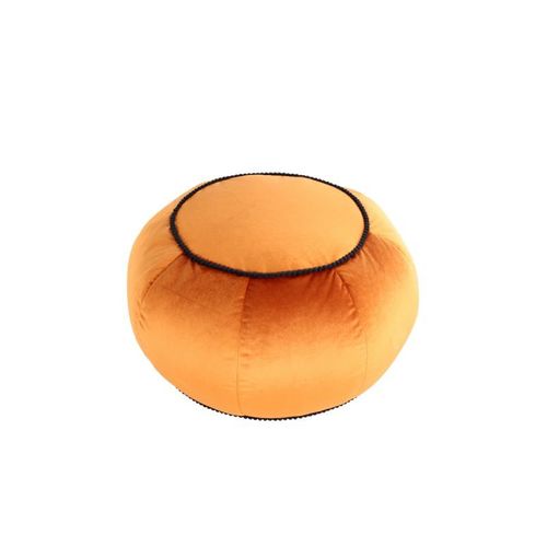 Paris Prix - Pouf Rond En Velours "Taj Mahal" 65cm Bronze