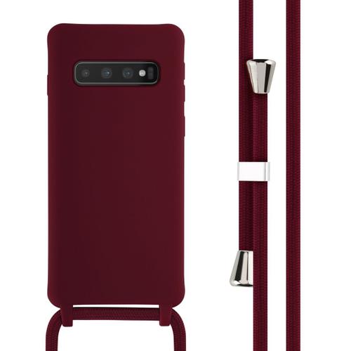 Imoshion ¿Coque En Silicone Avec Cordon Samsung Galaxy S10 Rouge Foncé