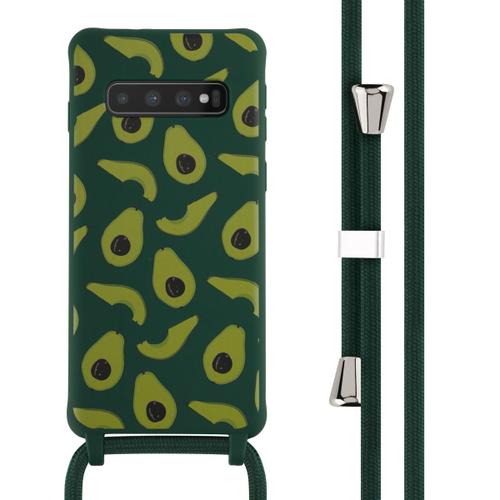 Imoshion Coque Design En Silicone Avec Cordon Samsung Galaxy S10 Avocado Green