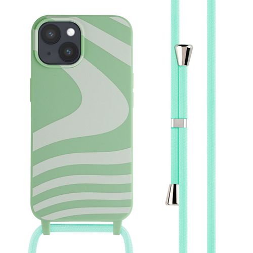 Imoshion Coque Design En Silicone Avec Cordon Iphone 15 Retro Green