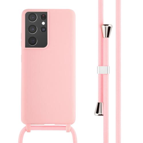 Imoshion ¿Coque En Silicone Avec Cordon Samsung Galaxy S21 Ultra Rose