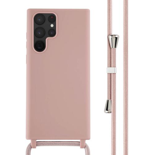 Imoshion ¿Coque En Silicone Avec Cordon Samsung Galaxy S22 Ultra Sand Pink