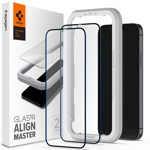 Spigen Protection D'écran En Verre Trempé Alignmaster Cover 2 Pack Iphone 12 (Pro)