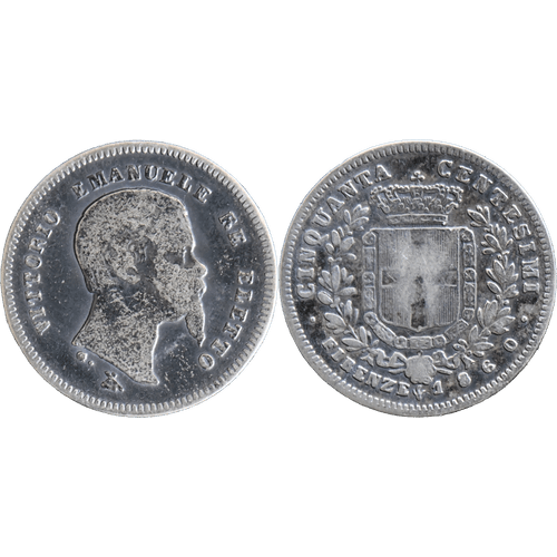 Italie - Provinces Unies - 1860 - 50 Centesimi - Vittorio Emanuele Ii - Argent 900¿ - 20-123