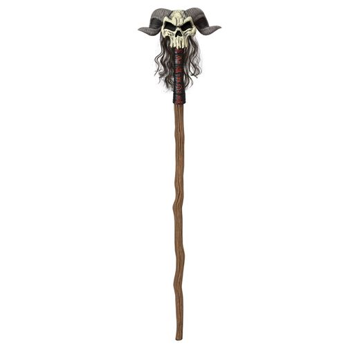 Sceptre De Magicien Sorcier Avec Crâne 147 Cm - Taille: M (40/42)