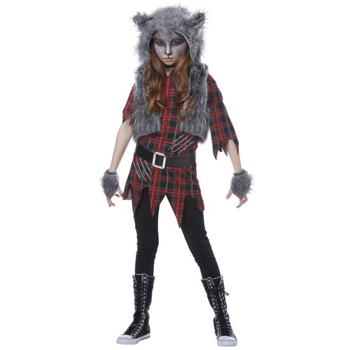 Déguisement Loup Garou Fille - Taille: Xl 12 - 14 Ans (155 Cm)
