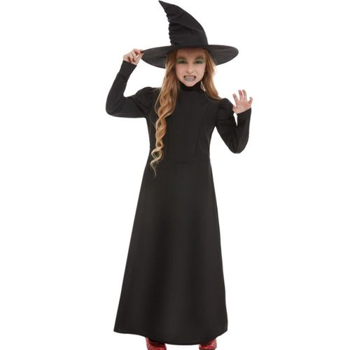 Déguisement Sorcière Noir Fille - Taille: 4-6 Ans (115/128 Cm)