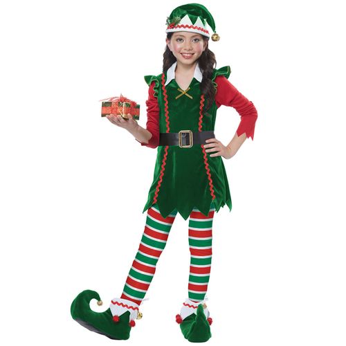 Déguisement Elfe De Noël Fille - Taille: M 8 - 10 Ans (140 Cm)
