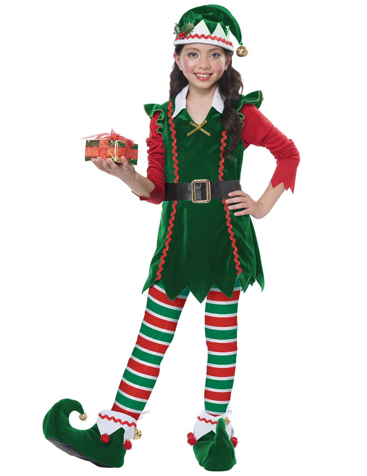 Déguisement Elfe De Noël Fille - Taille: M 8 - 10 Ans (140 Cm)