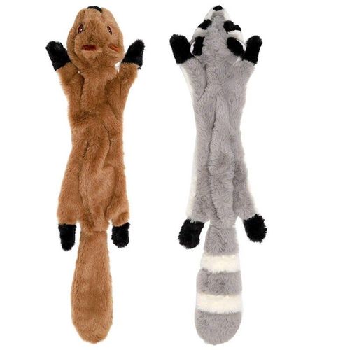 Jeu De Jouets De Farce Pratiques Jeu De Jouets À Mâcher Pour Chiens Libres Avec Animal En Peluche Écureuil Et Raton Laveur Jouet En Peluche Pour Poissons Moyens Et Grands (2 Pièces)