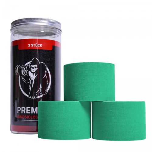 Gorilla Sports - Sets De 3 Bandes De Kinésiologie - 5 Cm - Couleur : Vert - Largeur : 5 Cm