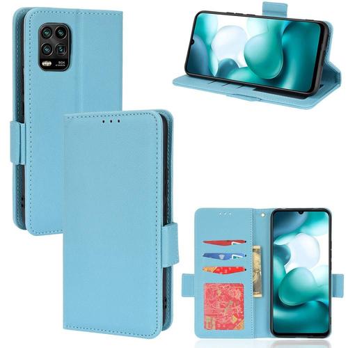 Étui Pour Xiaomi Mi 10 Lite 5g Cuir Pu Titulaire De Fentes Pour Cartes Magnétique Boucle Latérale Portefeuille - Bleu Clair