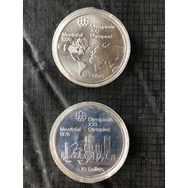 Pièce 10 Dollars Argent Xxi Olympiade Montréal 1976