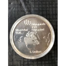 Pièce Argent 5 Dollars Xxi Olympiade Montréal 1976