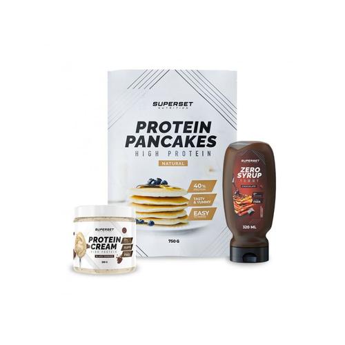 Pack Petit-Déj ? Pancakes Nature - Protein Cream Black Cookies + Zero Syrup Chocolat 