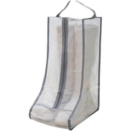 Gris Sac De Rangement De Botte Portable Réutilisable Pliable Anti-Poussière Transparent Étanche Poignée De Levage De Protection Organisateur De Chaussures