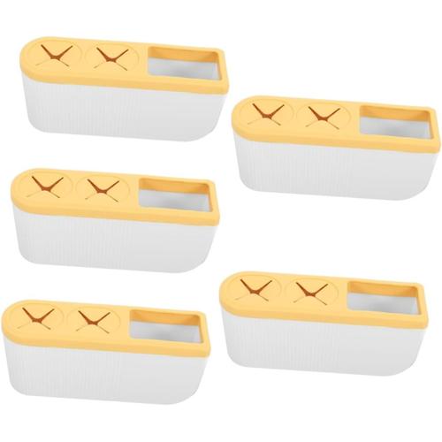 Jaune 5 Pièces Porte-Brosse À Dents Électrique Support De Dentifrice Support Organisateur De Produits De Toilette Rangement De La Brosse À Dents Brosse À Biberon Enfant Mural Étagère