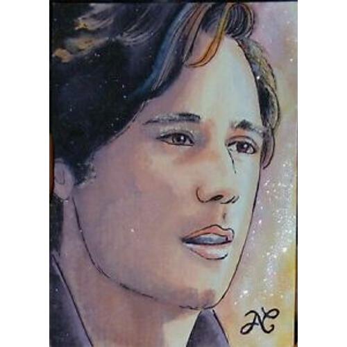 Peinture Originale Brillante Sur Carte Aceo Portrait Cyrus Peter Gadiot Once Upon A Time Wonderland Miniature Art