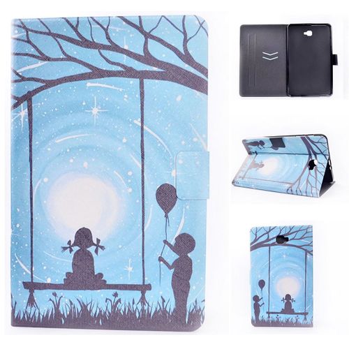 Housse Pour Samsung Galaxy Tab A 10.1 (2016) Sm-T580 T585, Beau Pu Cuir Aimant Double Portefeuille Support Porte-Carte Protecteur Coque Étui À Rabat Avec Fonction De Veille / Réveil Automatique (Ml-3)