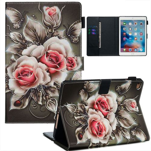 Saturcase Beau Motif Pu Cuir Pu Cuir Magnétique Flip Portefeuille Support Porte-Carte Réveil / Veille Automatique Coque Housse Étui Pour Apple Ipad Air / Ipad Air 2 / Ipad 9.7 (2017) / Ipad 9.7 (2018) (Ypw-6)