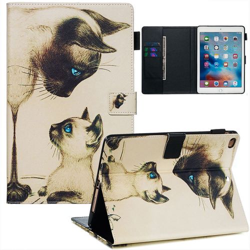 Saturcase Beau Motif Pu Cuir Pu Cuir Magnétique Flip Portefeuille Support Porte-Carte Réveil / Veille Automatique Coque Housse Étui Pour Apple Ipad Air / Ipad Air 2 / Ipad 9.7 (2017) / Ipad 9.7 (2018) (Ypw-8)