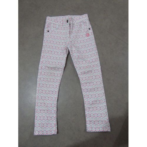 Pantalon Toile Graphique Blanc/Rose Fluo La Compagnie Des Petits - 5 Ans