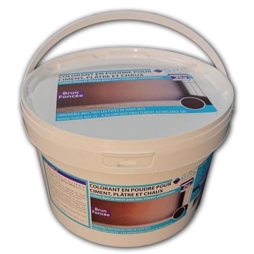 GRC - Colorant poudre pour ciment, plâtre et chaux - 2kg - Brun Foncée