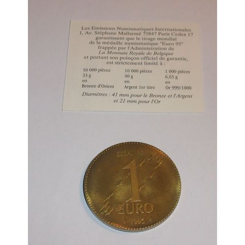 Pièce Essai 1 Euro - 1995 - En Bronze D'orient