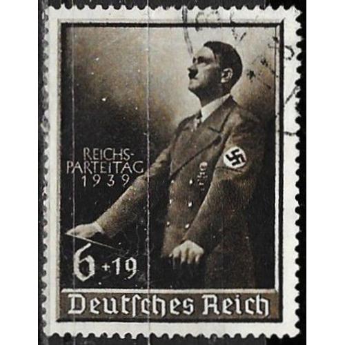 Allemagne, 3ème Reich 1939, Beau Timbre Yvert 636, Chancelier Hitler, Discours Du 1er Mai Et Congrès Du Parti Nazi, Oblitéré, Tbe.