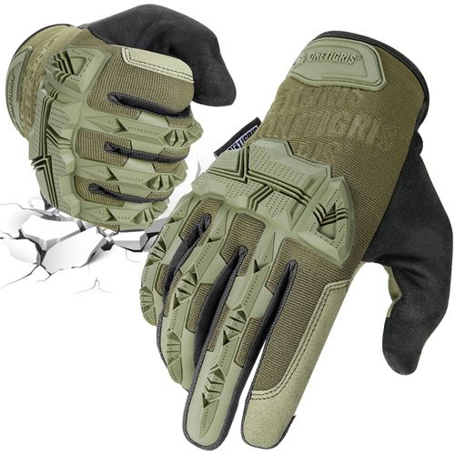 Gants Tactiques Militaires Pour Écran Tactile, Gants De Moto, Gants D'escalade Pour Airsoft Paintball Randonnée Chasse Cyclisme (Ranger Vert, L)