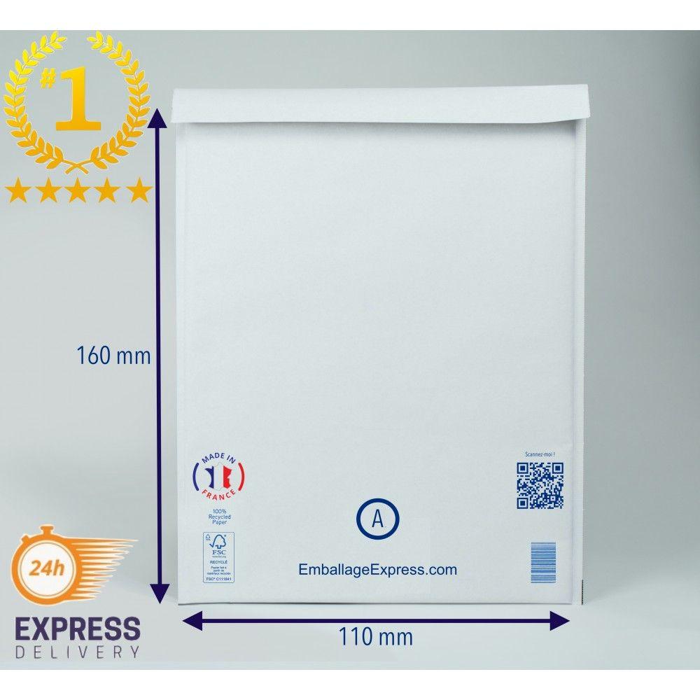 200 enveloppes Mail Lite-A/000–JL000–Jiffy Enveloppes rembourrées 110 x 160 mm - 10,8 cm x 6,5 cm-Lot de 2 x Boîte de 100 blanc