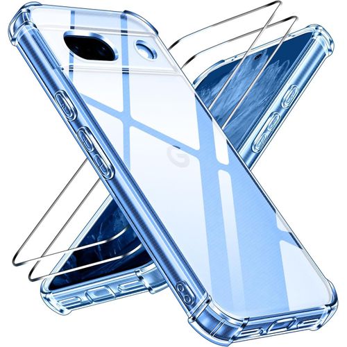 Coque Pour Google Pixel 8a Silicone Transparente Angles Renforces + 2 Verres Trempes Little Boutik©