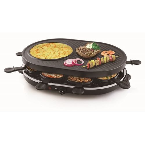 appareil à Raclette multifonctions 4 en 1 pour 8 personnes 1200W noir