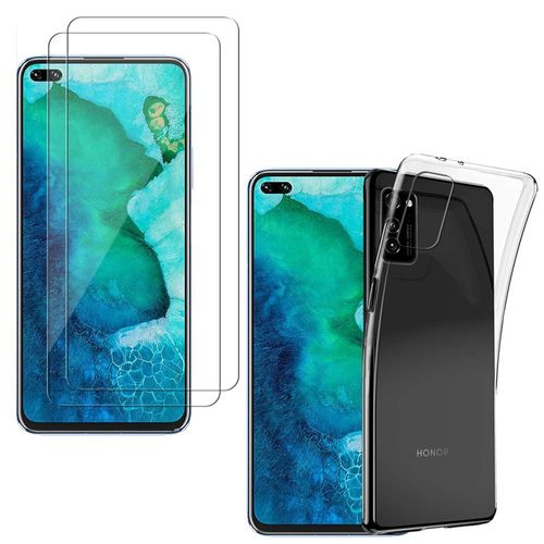 Coque Silicone Pour Huawei Nova 6/ Nova 6 5g 6.57" Gel Ultraslim Et Ajustement Parfait - Transparent + 2 Films Verre Trempé - Transparent