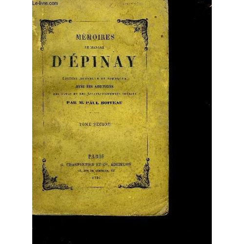 Mémoires De Madame D Epinay