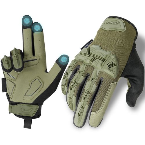 Gants Tactiques Militaires Pour Écran Tactile, Gants De Moto, Gants D'escalade Pour Airsoft Paintball Randonnée Chasse Cyclisme (Ranger Vert, M)