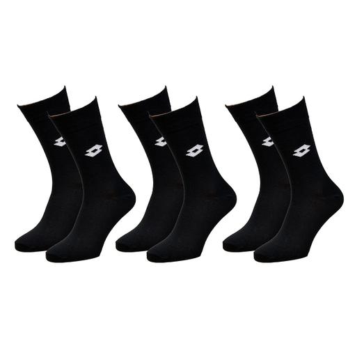 Chaussettes Homme Lotto Sport, Urbain, Confort En Coton -Assortiment Modèles Photos Selon Arrivages- Pack De 3 Paires Unies Noires