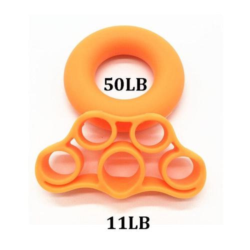 2 pièces pince à main poignée Silicone anneau main résistance bande doigt  civière-exercice avant-bra - Modèle: Orange - HSRJFWLA10479