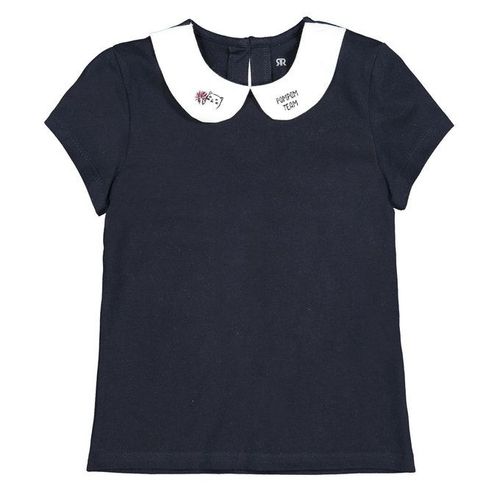 T-Shirt Col Claudine Brodé (La Redoute)