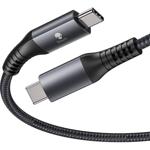 Câble Thunderbolt 3 (1m),USB-IF TB3 Câble USB 4.0 Câble tressé 100W/20V/5A, 40 Gbit/s 5K, Compatible avec Mac Studio,Studio Display Thunderbolt 3 Docking/eGpu/SSD Externe,M1 Macbok Air