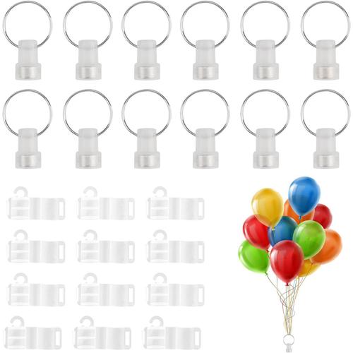 Poids Pour Ballons À Hélium, Lot De 24 Poids Pour Ballons, Clips Pour Ballons, Cône En Plastique Pour Ballons À Hélium Pour Décoration De Mariage Et Fêtes D'anniversaire