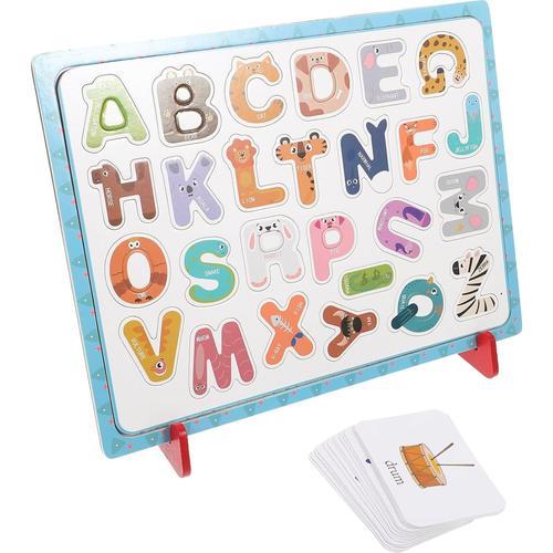 Puzzles Alphabet En Bois Pour Les Tout-Petits Lettres Magnétiques Et Chiffres Jeu De Société Jouets Éducatifs Montessori Pour Bébés Et Tout-Petits