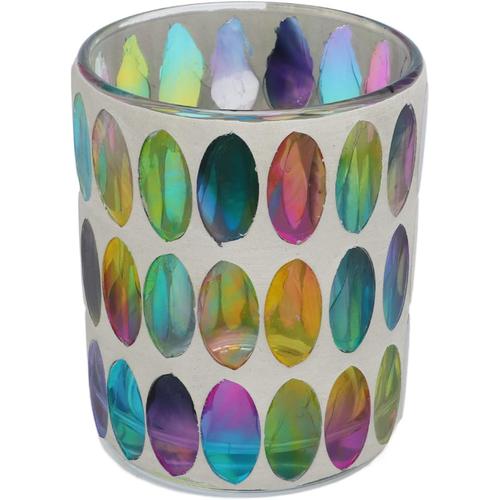 Porte-Bougie Chauffe-Plat En Verre Fait À La Main Coloré Mosaïque Bougeoirs Pour La Maison Décoration De Noël Pièce Maîtresse De Table De Fête De Mariage