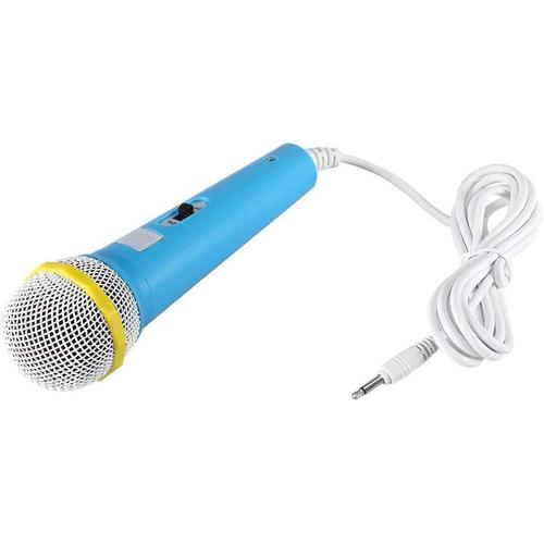 Microphone Karaoké Filaire pour Enfants pour Filles Garçons Micro Dynamique Portable avec Prise Jack 3,5 Mm Haut-parleur Karaoké pour Enfants Tout-petits Microphone pour Enfants Chantant(Bleu)