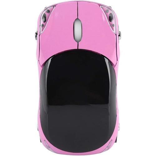 Souris de Voiture, Souris sans Fil 2.4G Souris Optique Souris de Jeu pour Mac, ME, PC Windows, Bureau de Jeu de Tablette, 1600 DPI, Plug & Play (Rose)