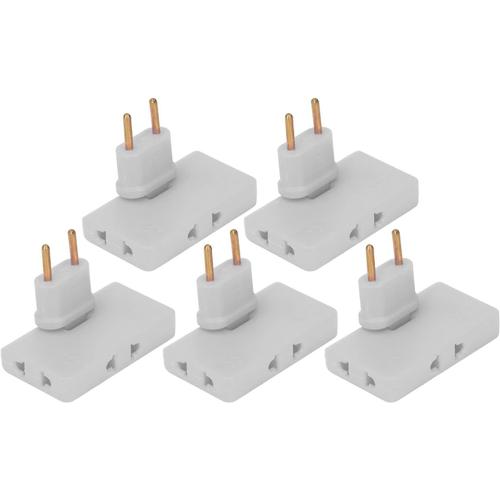 5pcs Convertisseur de Prise Ue sans Fil Extension de 180 Degrés 1 à 3 Adaptateur de Prise 110-250v Europe Euro vers US Chargeur de Voyage Alimentation Secteur (Blanc)