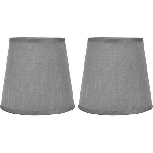 2 Pièces Abat-Jour En Tissu, Abat-Jour Rond Conique Décoration De La Maison Accessoires De Lumière Pour Ampoules E14 Lustre Lampe De Table Applique Murale(Gris)