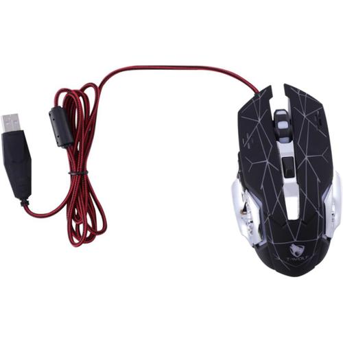 Souris De Jeu Ordinateur Optique Jeu USB Ordinateur Filaire Jeu Rvb Dirigé Jeu Muet Allumer Défilement L'ordinateur Plaque Inférieure en Métal Brossé V6 Ordinateur Portable